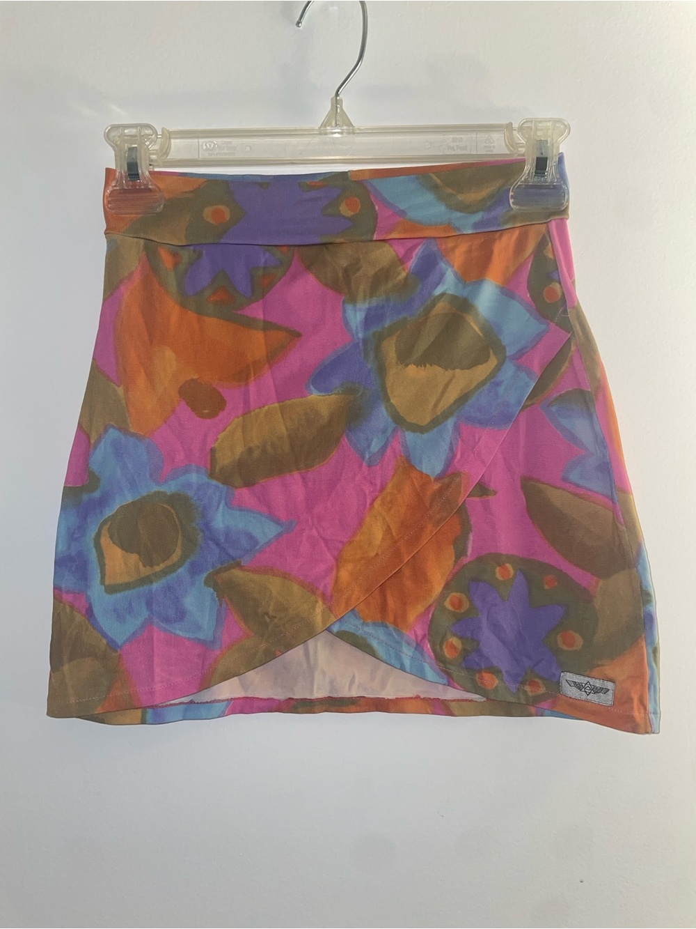 Vintage 90s Floral Sarong Skirt- Pink/Blue/Tan/Purple/Orange